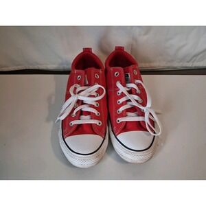 CONVERSE ALL STAR CANVAS SNEAKERS WOMEN 10-Red